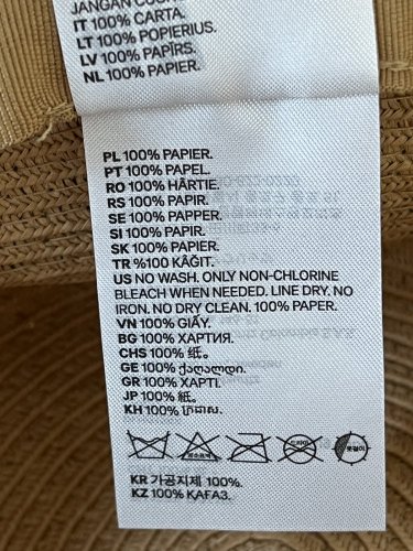 Slaměný klobouk H&M 100 % papír