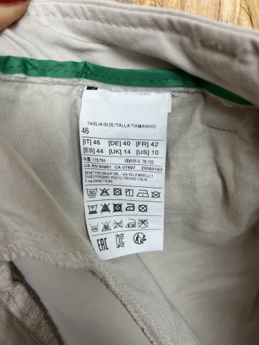 Bavlněné kalhoty Benetton 98 % bavlna