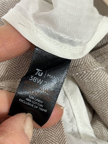 Pánské přírodní kalhoty TU 52 % len 48 % bavlna