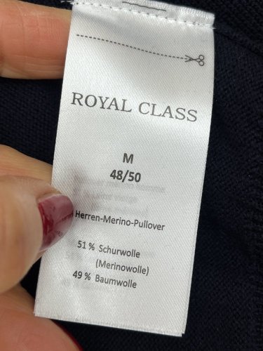 Pánský svetr Royal Class 51 % merino vlna 49 % bavlna