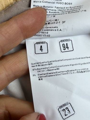 Pánské kalhoty Hugo Boss 97 % bavlna