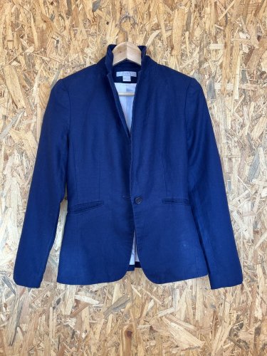 Námořní sako H&M 55 % len 45 % bavlna
