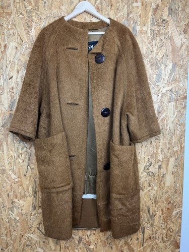 Vlněný kabát ZARA s podílem vlny