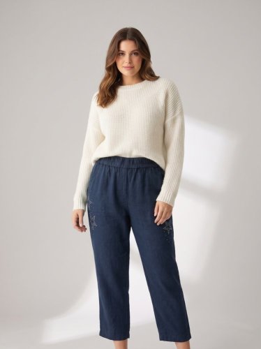 Oversize kalhoty Tredy 100 % len