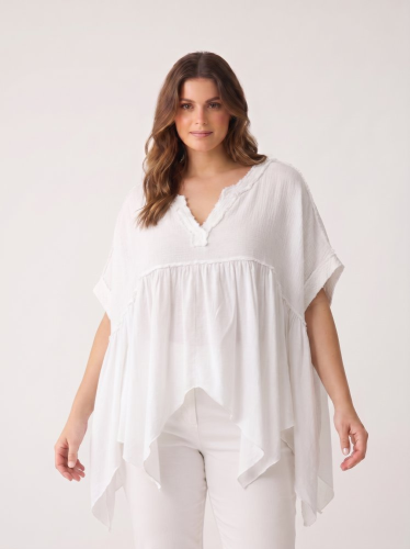 Oversize tunika Made in Italy s podílem bavlny a elastanu