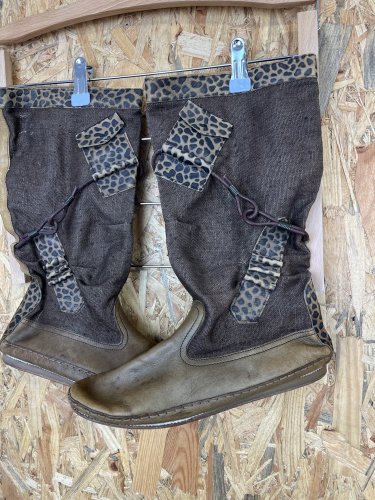 Kožené kozačky Made in Italy 100 % kůže a 100 % len