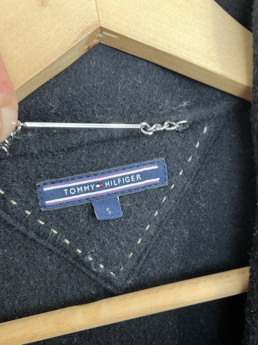 Nadčasový kabát Tommy Hilfiger 50 % vlna a 100 % kůže