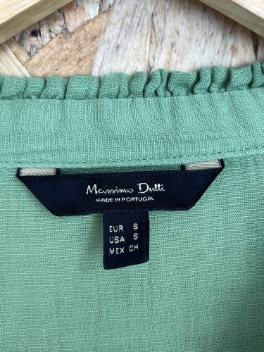 Přírodní tunika Massimo Dutti s podílem bavlny a lnu