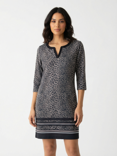 Tygrované šaty Comma, 87 % polyester 13 % elastan