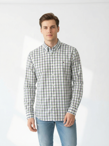 Kostkovaná košile Tommy Hilfiger 100 % bavlna