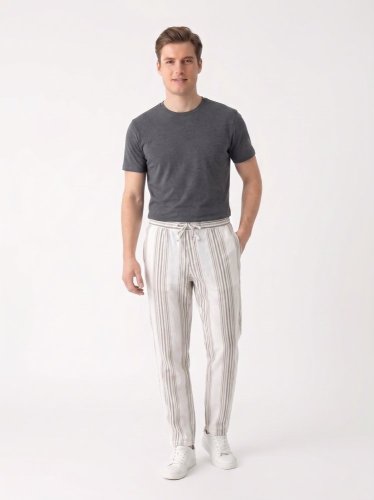 Pánské kalhoty H&M 54 % len 46 % bavlna