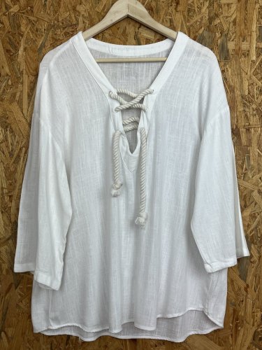 Oversize tunika Made in Italy s podílem viskozy a lnu