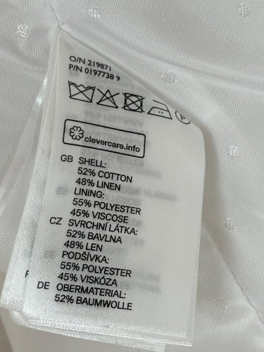 Přírodní sako H&M 48 % len 52 % bavlna