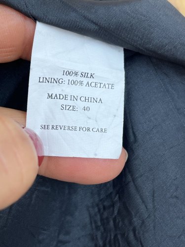 Hedvábné sako Made in China 100 % hedvábí