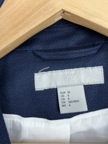 Námořní sako H&M 55 % len 45 % bavlna