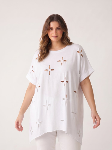 Oversize tunika Made in Italy s podílem bavlny a elastanu