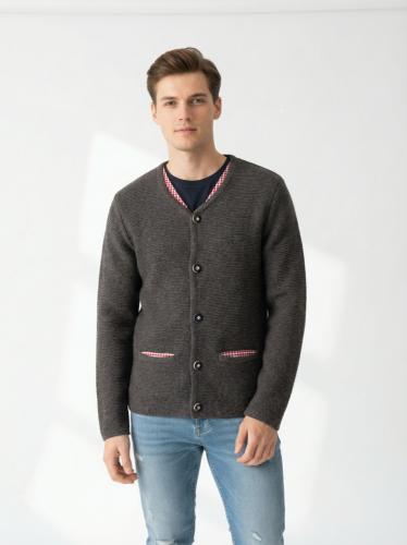 Pánský kardigan Made in Germany 50 % vlna 50 % bavlna