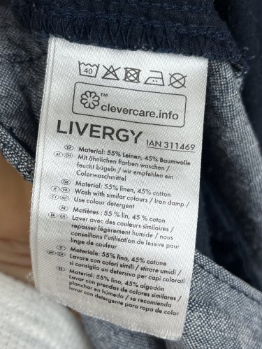 Pánské oversize kalhoty Livergy 55 % len 45 % bavlna