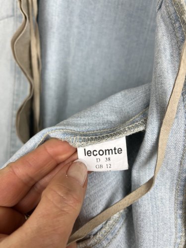 Riflová bunda Lecomte 100 % bavlna a 100 % kůže