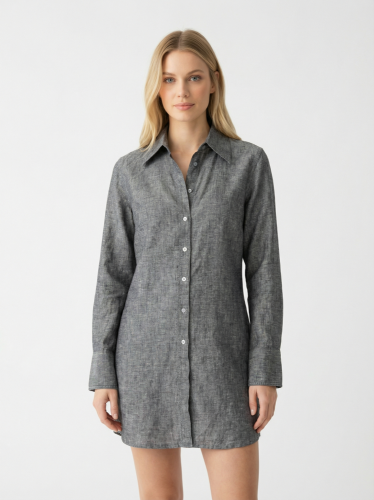 Lněné šaty Camaieu 100 % len