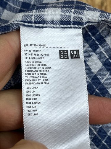 Pánská košile Uniqlo 100 % len
