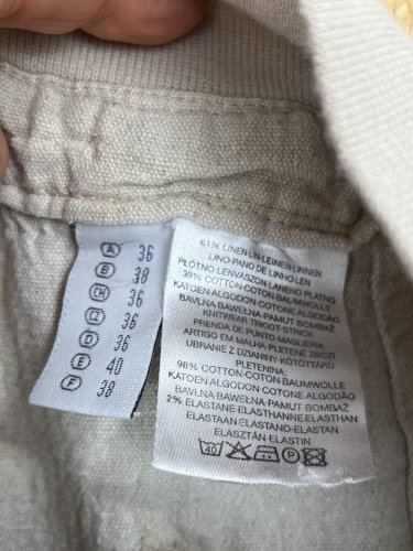Přírodní těhotenské kalhoty Made in Italy 61 % len 39 % bavlna