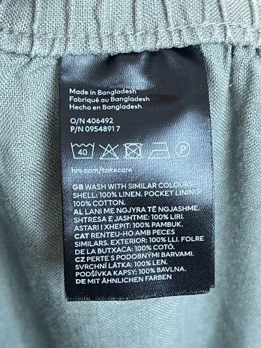 Lněné kalhoty H&M 100 % len
