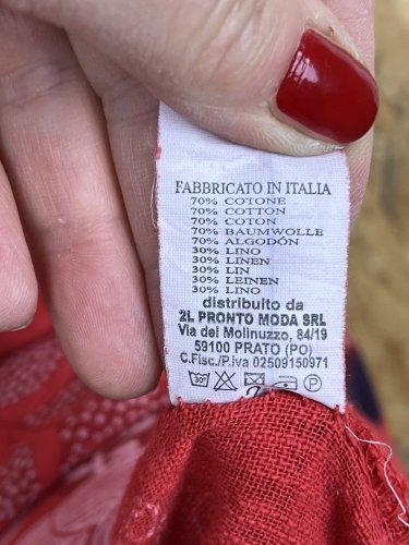 Přírodní šaty Made in Italy 70 % bavlna 30 % len