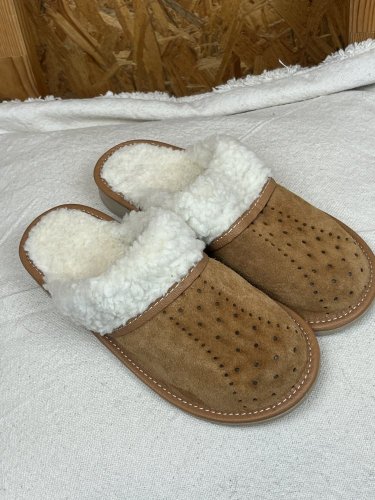 Zateplené pantofle Made in Italy 100 % kůže a 100 % beran