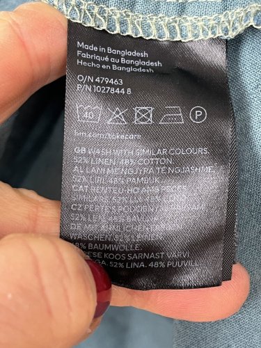 Košile H&M 48 % bavlna 52 % len