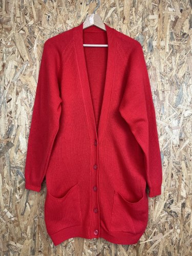Prodloužený kardigan Made in Germany 85 % vlna