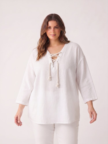 Oversize tunika Made in Italy s podílem viskozy a lnu