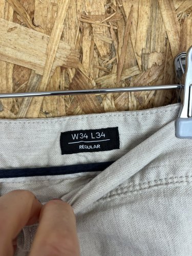 Pánské kalhoty C&A 62 % len 36 % bavlna