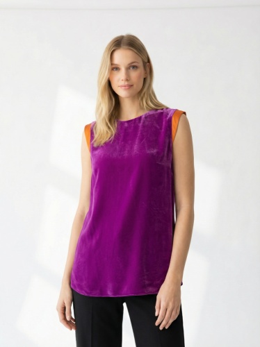 Hedvábný top Made in Madagascar 100 % hedvábí