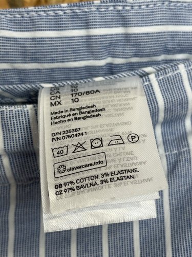 Námořní kalhoty H&M 99 % bavlna