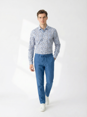 Přírodní kalhoty Uniqlo 63 % bavlna 35 % len
