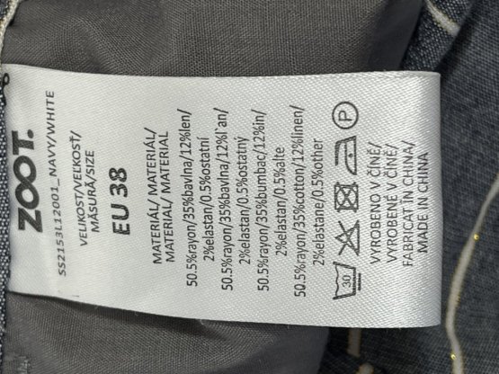 Široké kalhoty ZOOT 50,5 % viskoza 35 % bavlna 12 % len