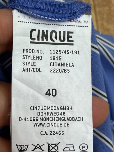 Košilové šaty CINQUE 80 % bavlna