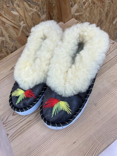 Kožené papuče Handmade 100 % kůže a 100 % beran