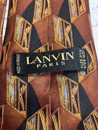 Vintage hedvábná kravata Lanvin Paris 100 % hedvábí