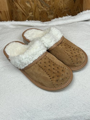 Zateplené pantofle Made in Italy 100 % kůže a 100 % beran