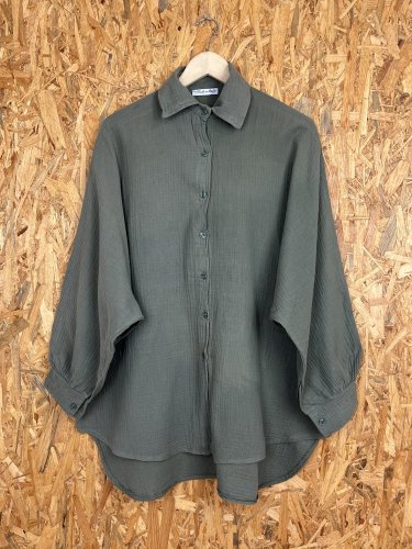Oversize vaflová košile Made in Italy 100 % bavlna