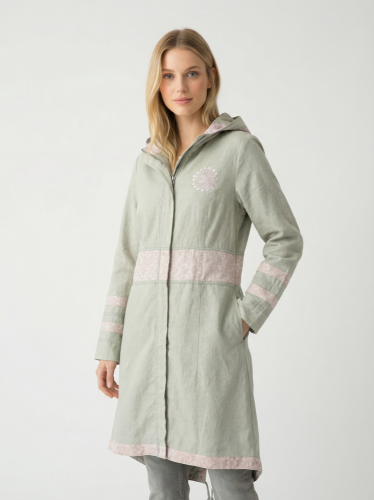 Přírodní kabát Repeat 55 % len 45 % bavlna