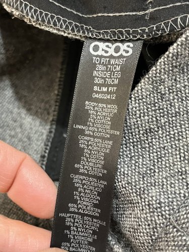 Pánské kalhoty ASOS 50 % vlna