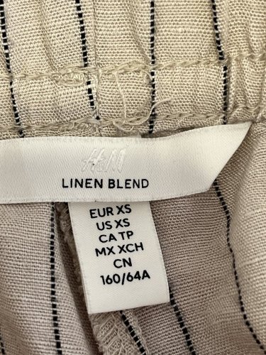 Lněné kalhoty H&M 55 % viskoza 45 % len