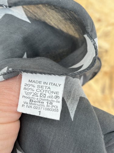 Přírodní šál Made in Italy 80 % bavlna 20 % hedvábí