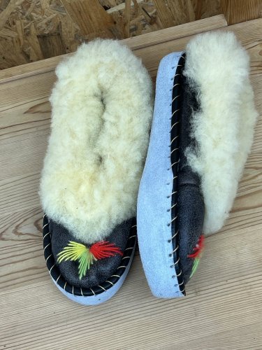 Kožené papuče Handmade 100 % kůže a 100 % beran
