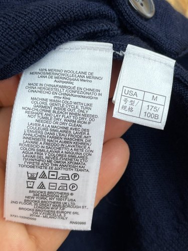Námořní vesta Brooks Brothers 100 % merino vlna