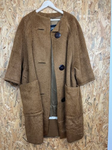 Vlněný kabát ZARA s podílem vlny