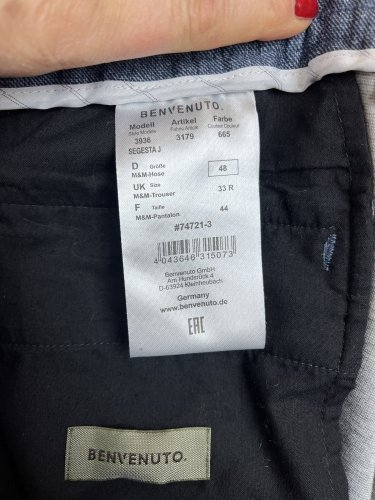 Pánské kalhoty Benvenuto 88 % polyester